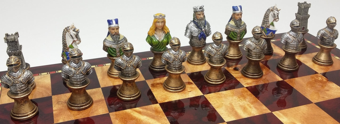 Medieval Times Crusades Busts PAINTED Men Chess Pieces Set - NO Board