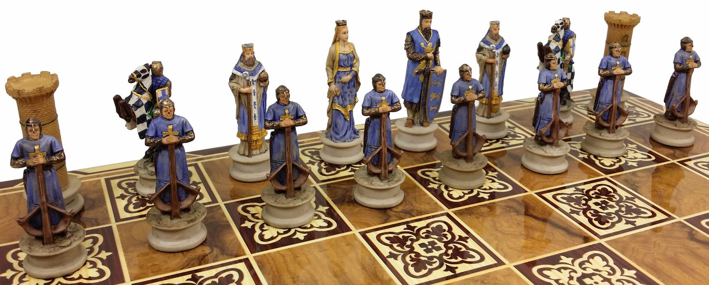 Medieval Times Crusades King Richard Lionheart Men Chess Pieces Set - NO Board