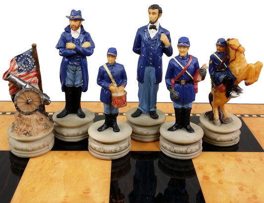 US American Civil War Generals Painted Set of Chess Men Pieces - NO BOARD