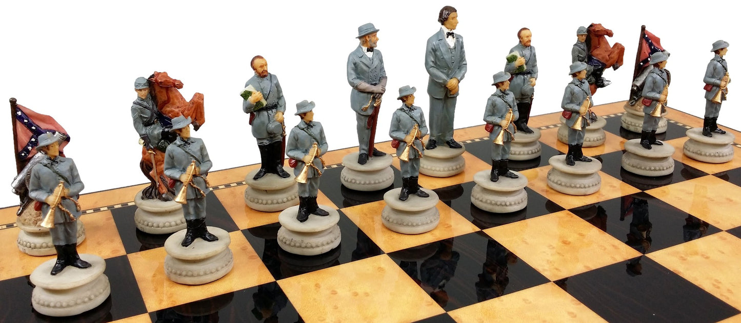 US American Civil War Generals Painted Set of Chess Men Pieces - NO BOARD