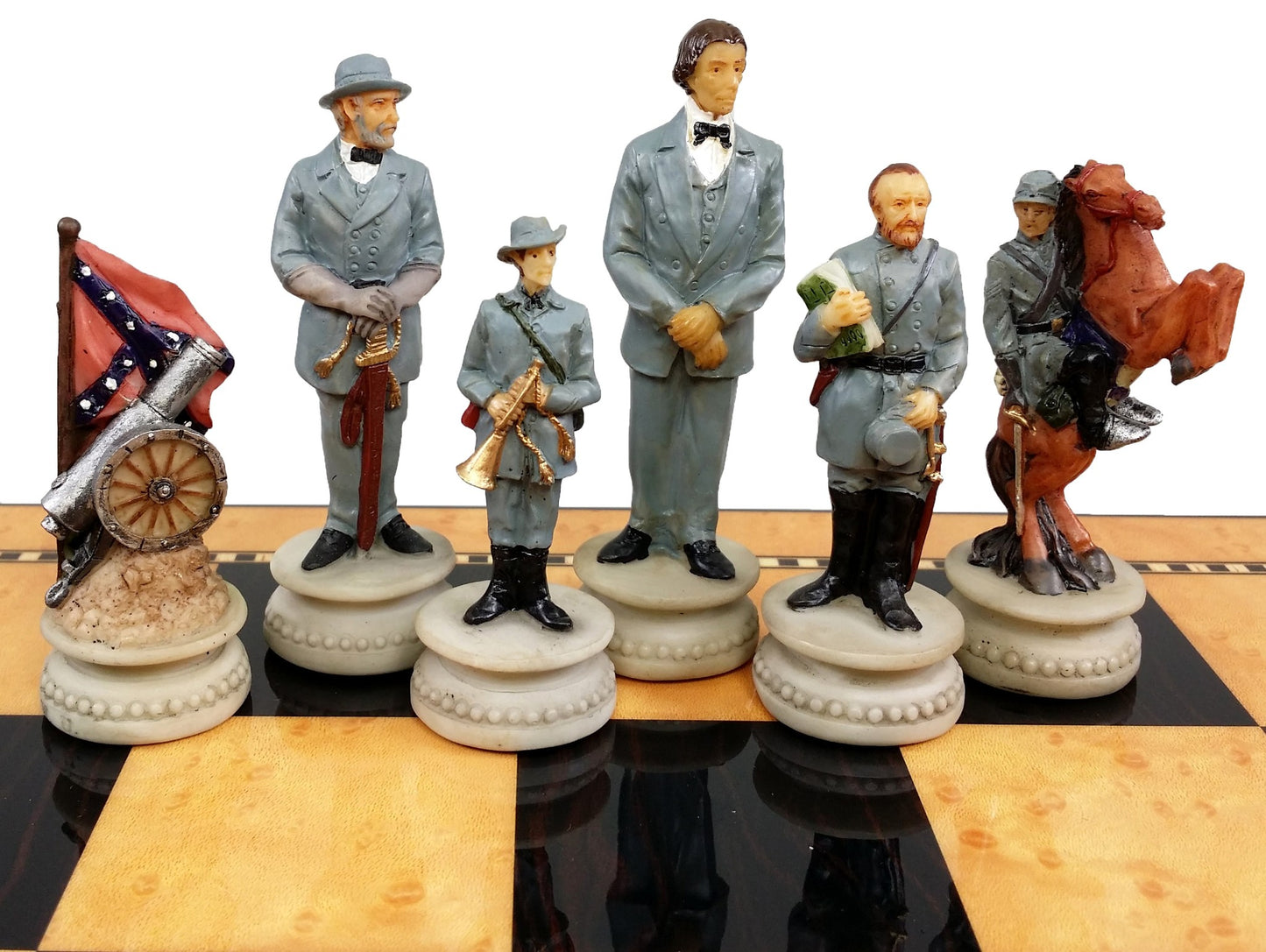 US American Civil War Generals Painted Set of Chess Men Pieces - NO BOARD