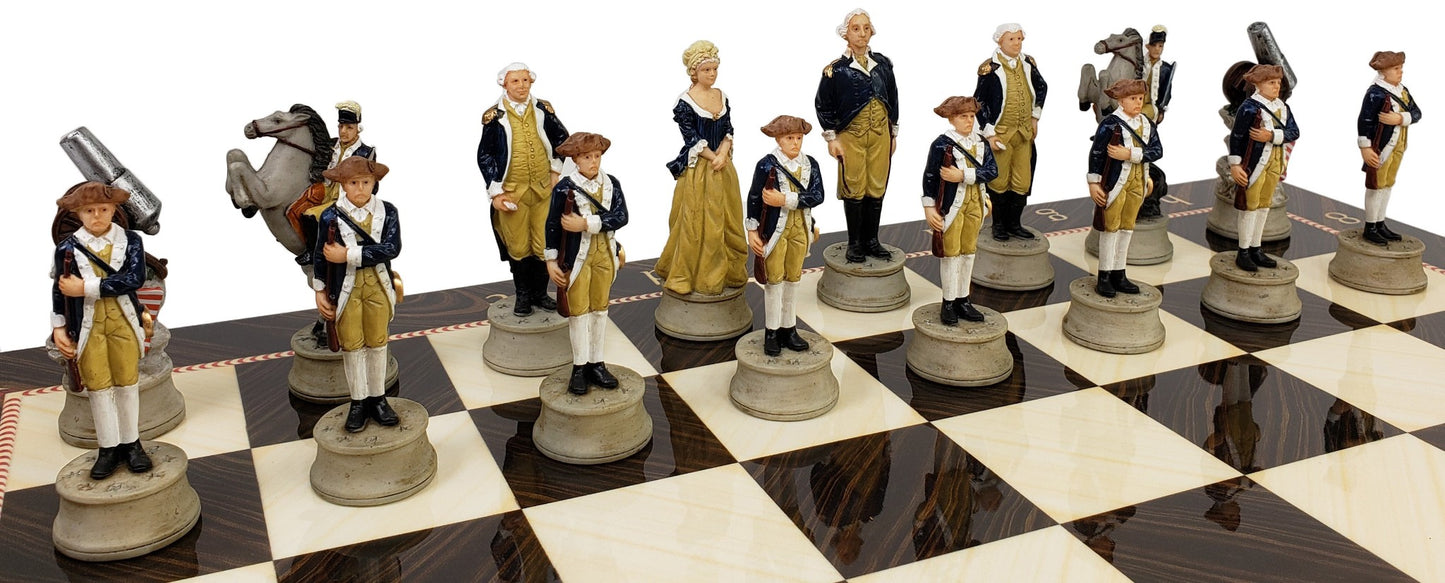 American Revolutionary War Chess Set W/ 17" Elegance Board Revolution