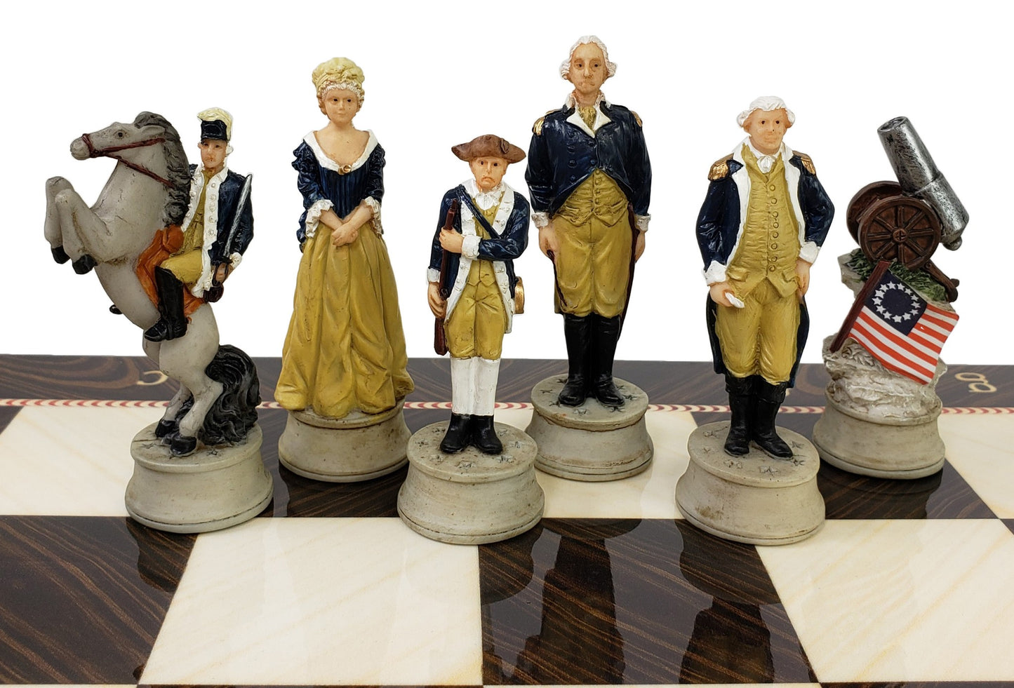 American Revolutionary War Chess Set W/ 17" Elegance Board Revolution