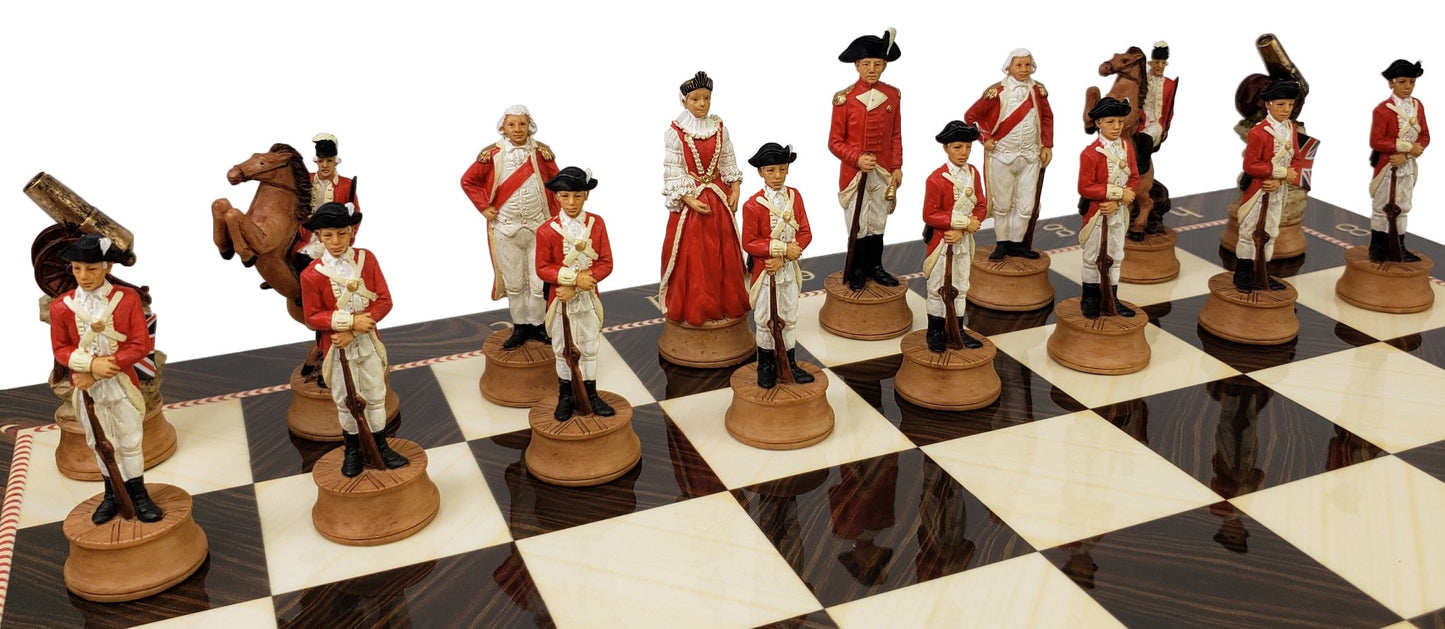 American Revolutionary War Chess Set W/ 17" Elegance Board Revolution