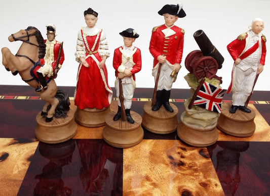 American Revolutionary War Chess Men Set Independence revolution NO Board