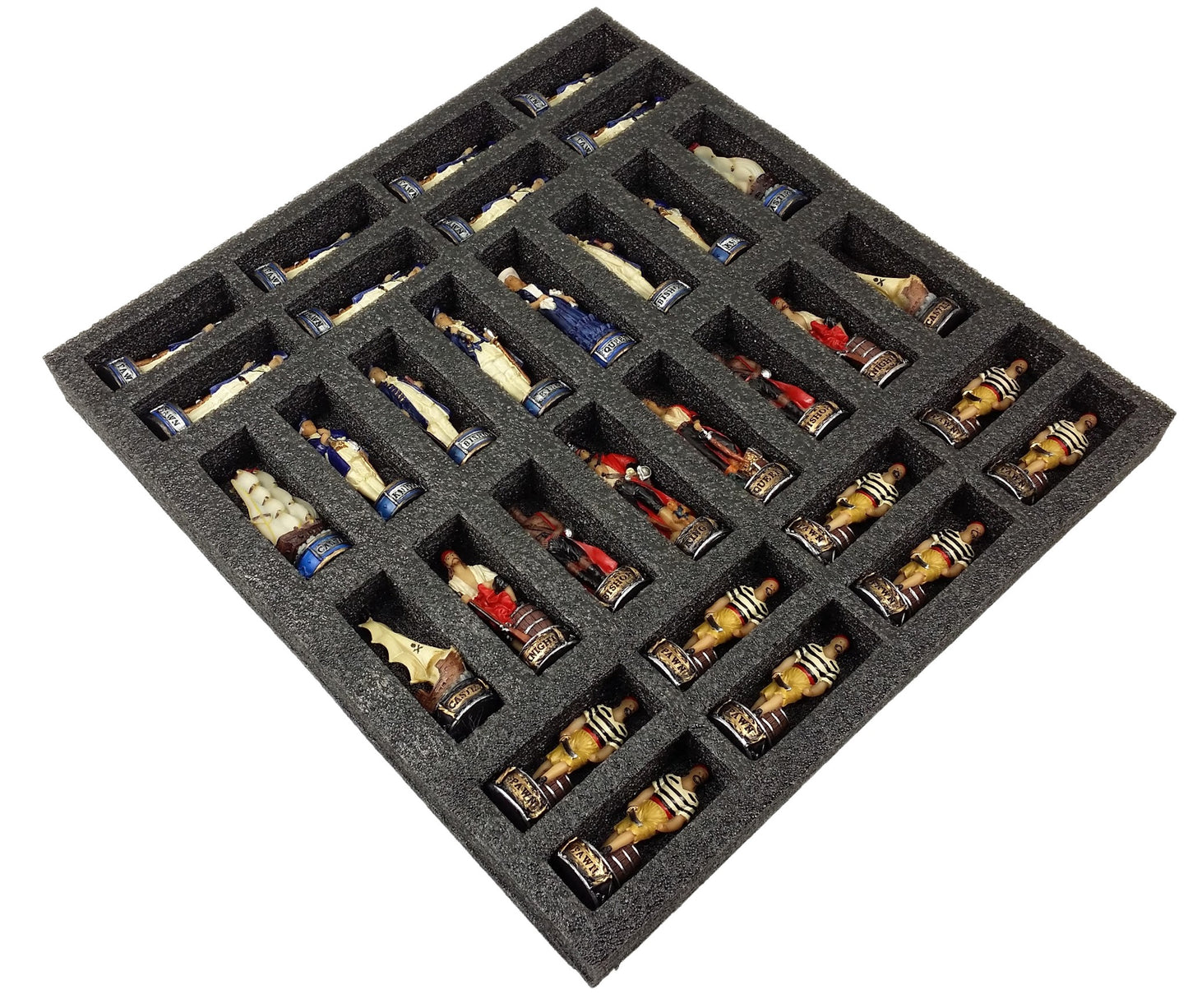 Pirates vs Royal Navy Pirate Chess Set W/ 18" Black Faux Leather Board