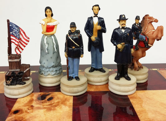 US American Civil War Queens Set of Chess Men Pieces - NO BOARD
