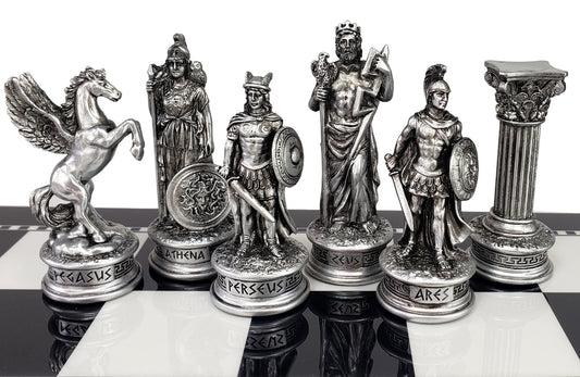 Greek Mythology Olympus Gods Chess Men Set Pewter & Bronze Color -NO Board