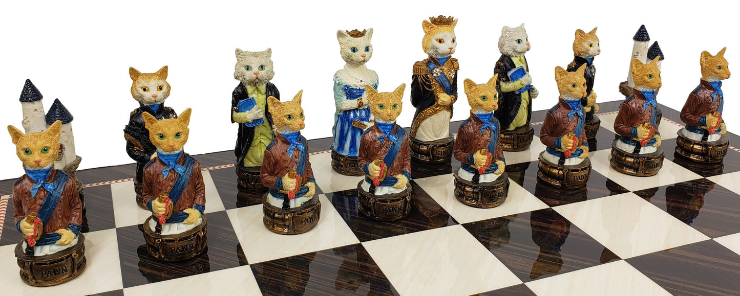 Cats Vs Dogs Animals Chess Set With 17" Elegance Board