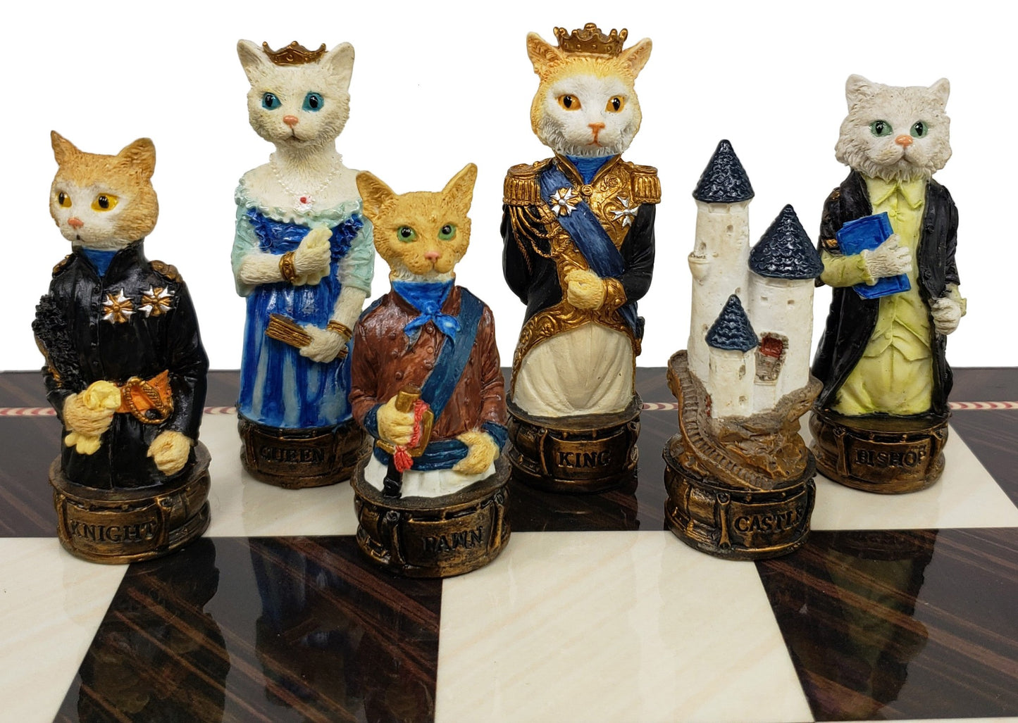 Cats Vs Dogs Animals Chess Set With 17" Elegance Board