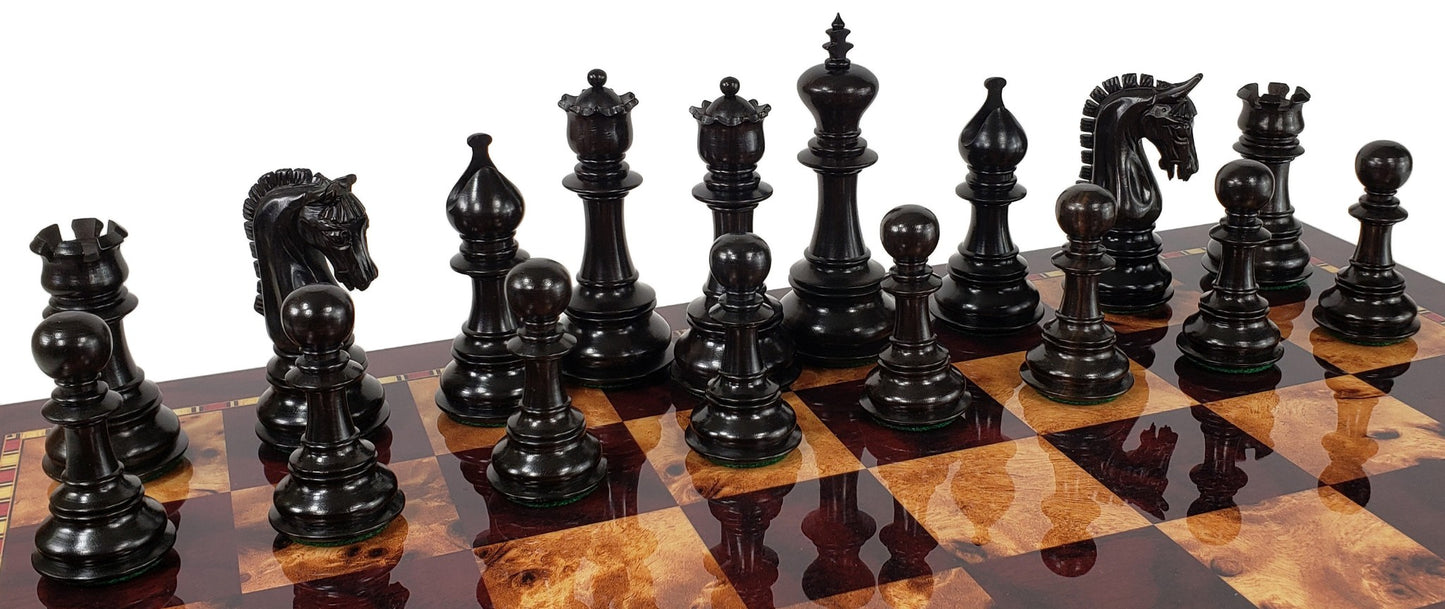 BLOODWOOD & EBONY Large 4 3/8" Staunton LUXURY Chess Men Set NO BOARD OR STORAGE