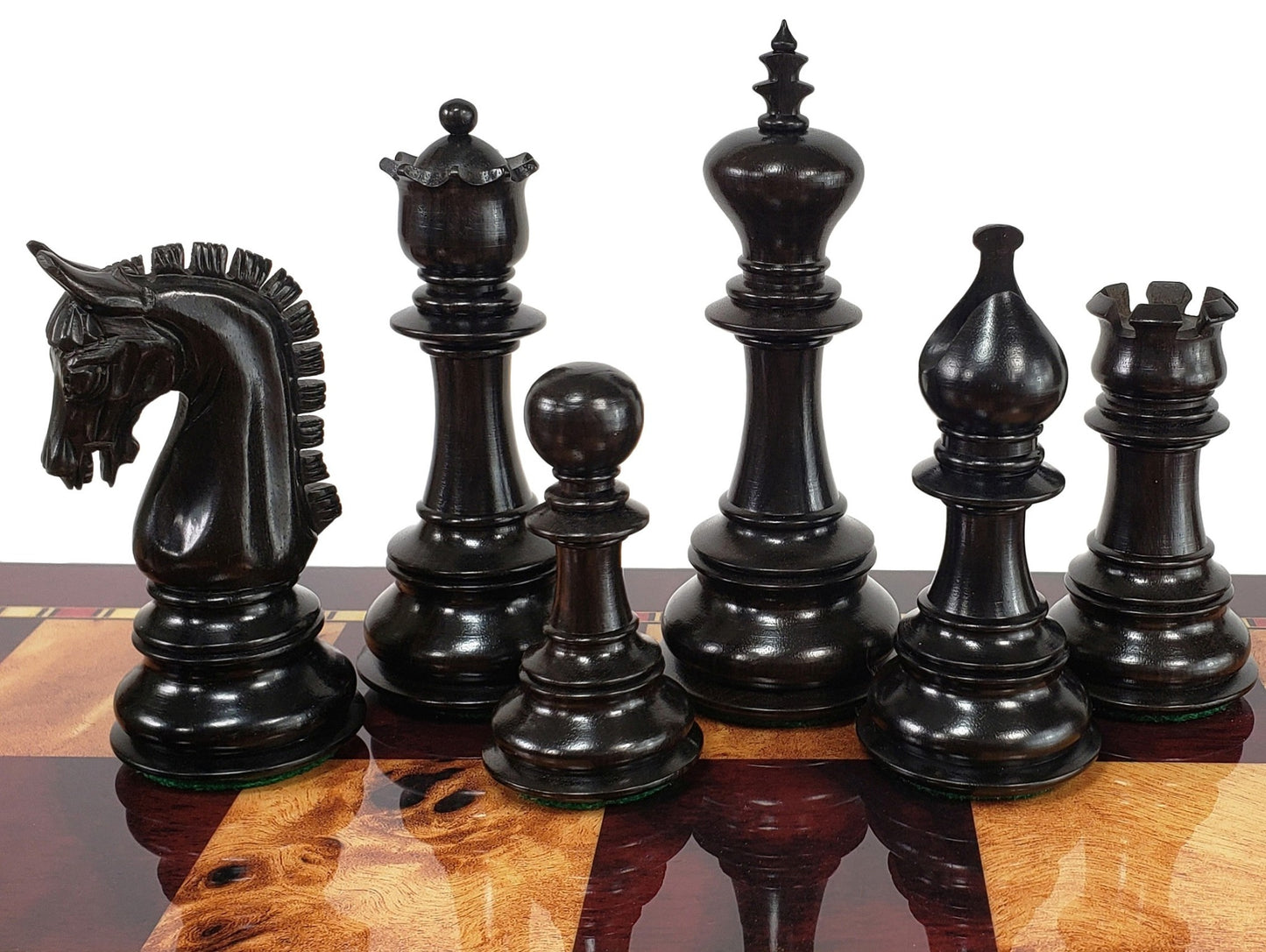 BLOODWOOD & EBONY Large 4 3/8" Staunton LUXURY Chess Men Set NO BOARD OR STORAGE