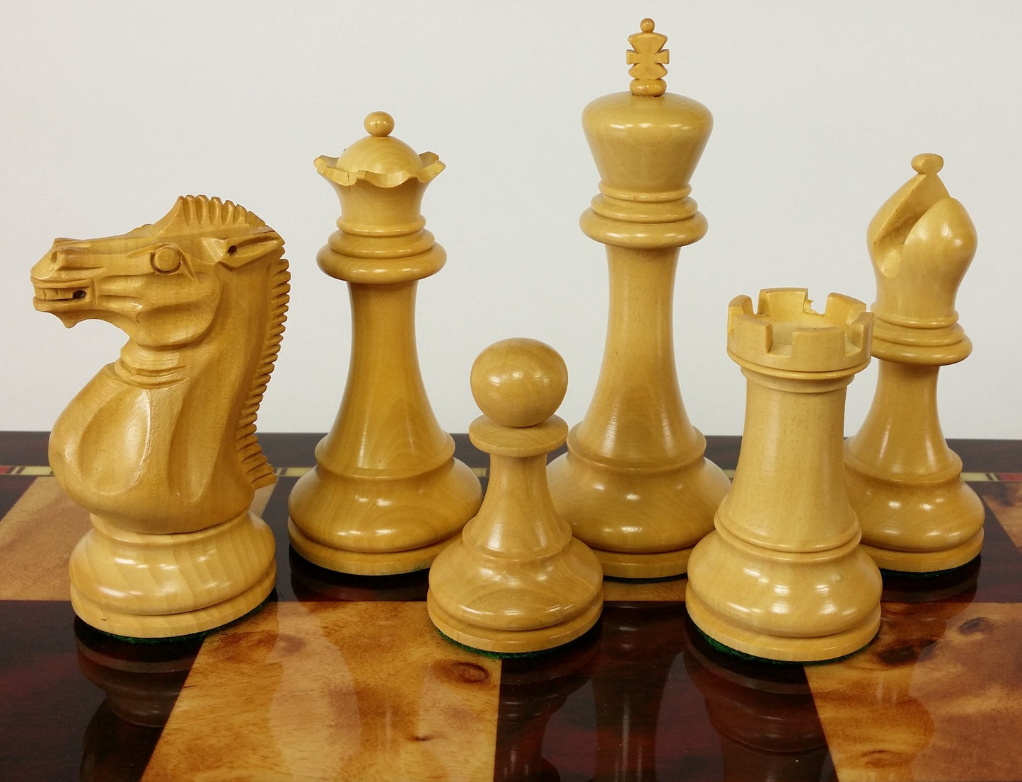 BLOOD ROSEWOOD 3 3/4" Kg Anderssen Staunton Wood Chess Set 18" Cherry Color Bd