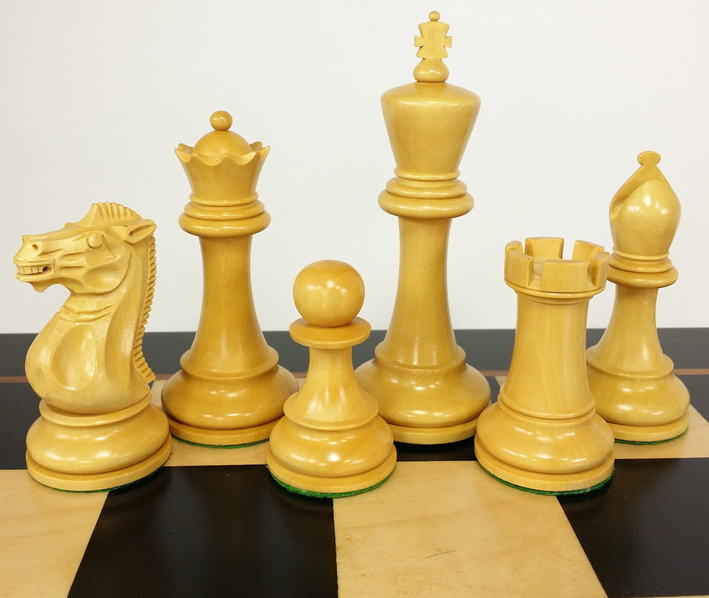 Black 4 5/8" Anderssen Staunton Wood Chess Set Large 22" Black & Maple Board
