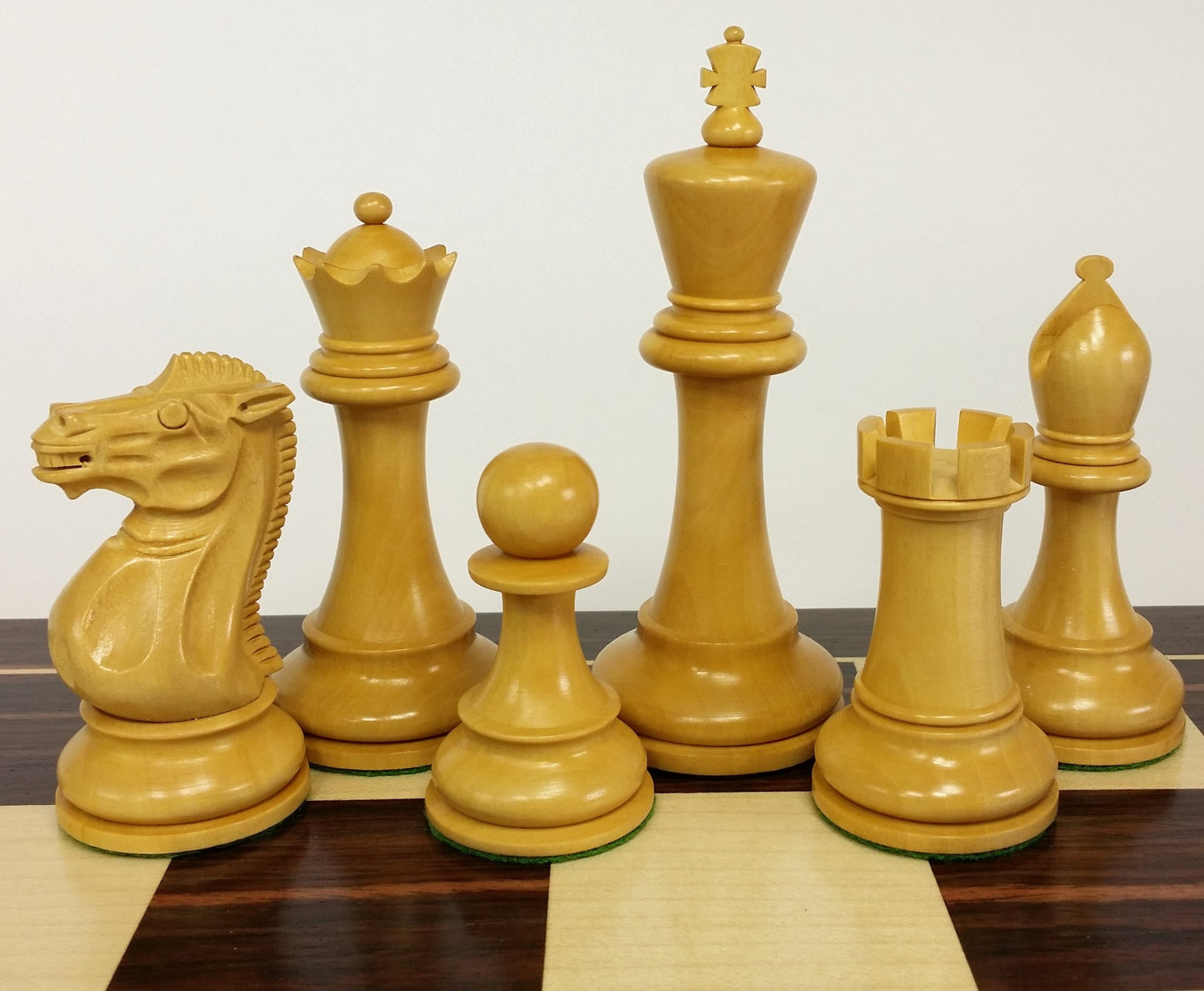 Acacia Wood 4 5/8 Kg Anderssen Staunton Chess Set Large 22" Ebony & Maple Board