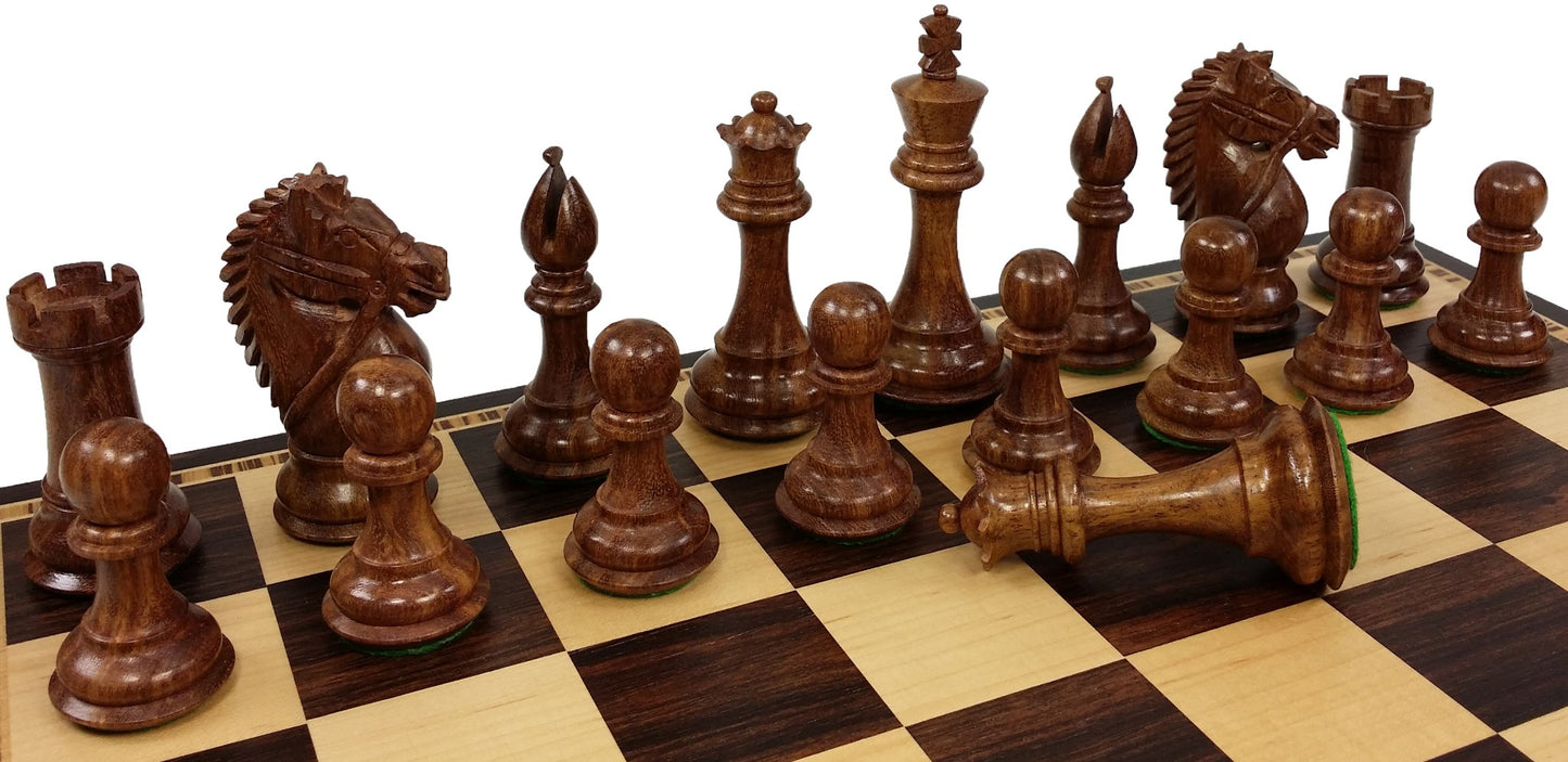 4" King Staunton Giant Knight Acacia Wood Chess Men Set Opt Storage Box NO Board