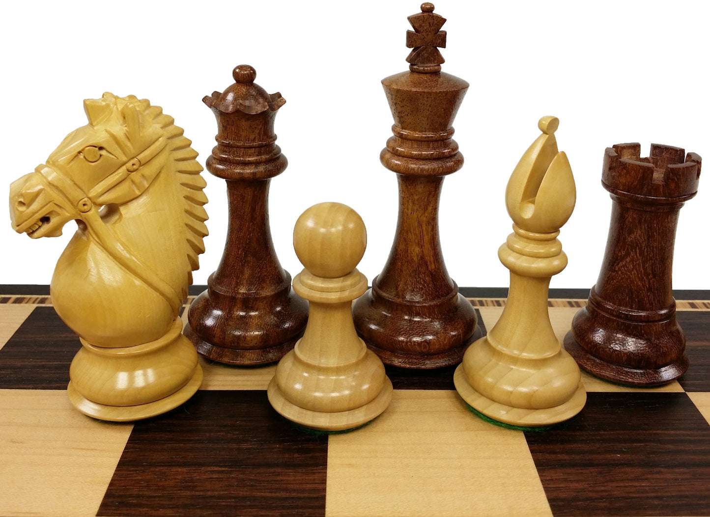 4" King Staunton Giant Knight Acacia Wood Chess Men Set Opt Storage Box NO Board