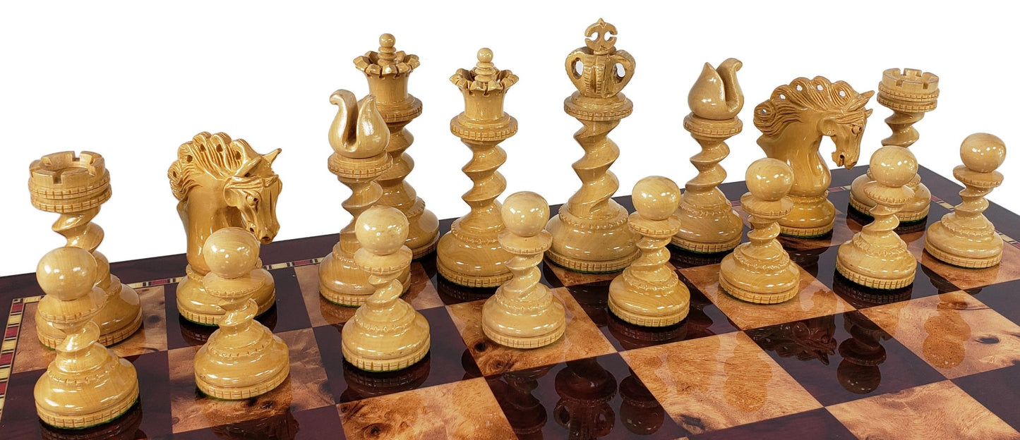 Bloodwood Twisted 4 1/2 KG Large Staunton Wood Chess Pieces Set NO Board