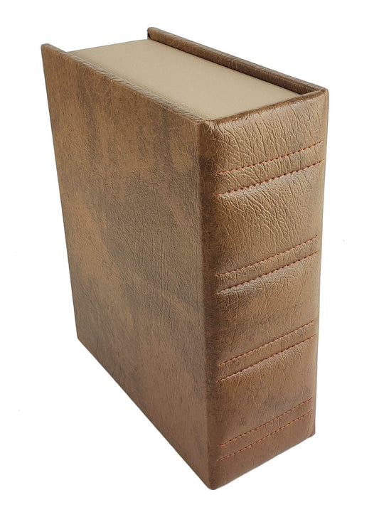 Book Storage Box For Up To 3 3/4" King Chess Men Set Beige Faux Leather