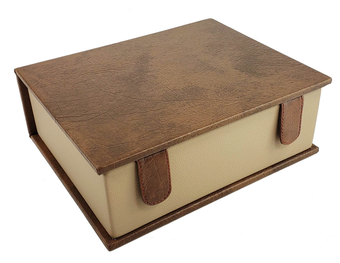 Book Storage Box For Up To 3 3/4" King Chess Men Set Beige Faux Leather