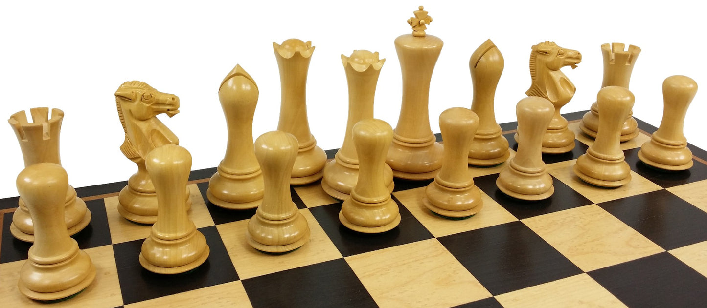 4Q Black Empire Modern Staunton Wood Chess Men Set W 17" Black & Maple Board