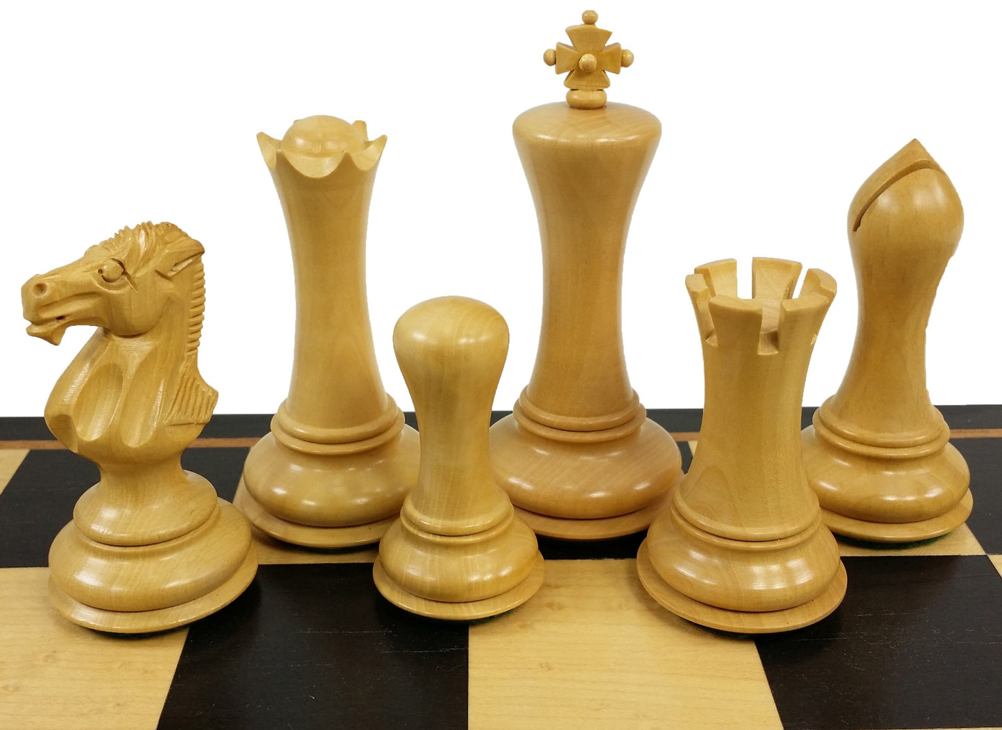 4Q Black Empire Modern Staunton Wood Chess Men Set W 17" Black & Maple Board