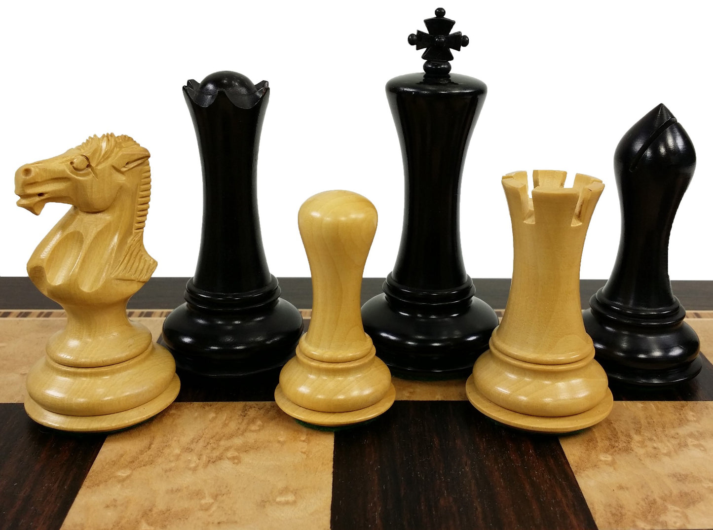 4 Queens Black Empire Modern Staunton Wood Chess Men Set -NO Board opt Storage