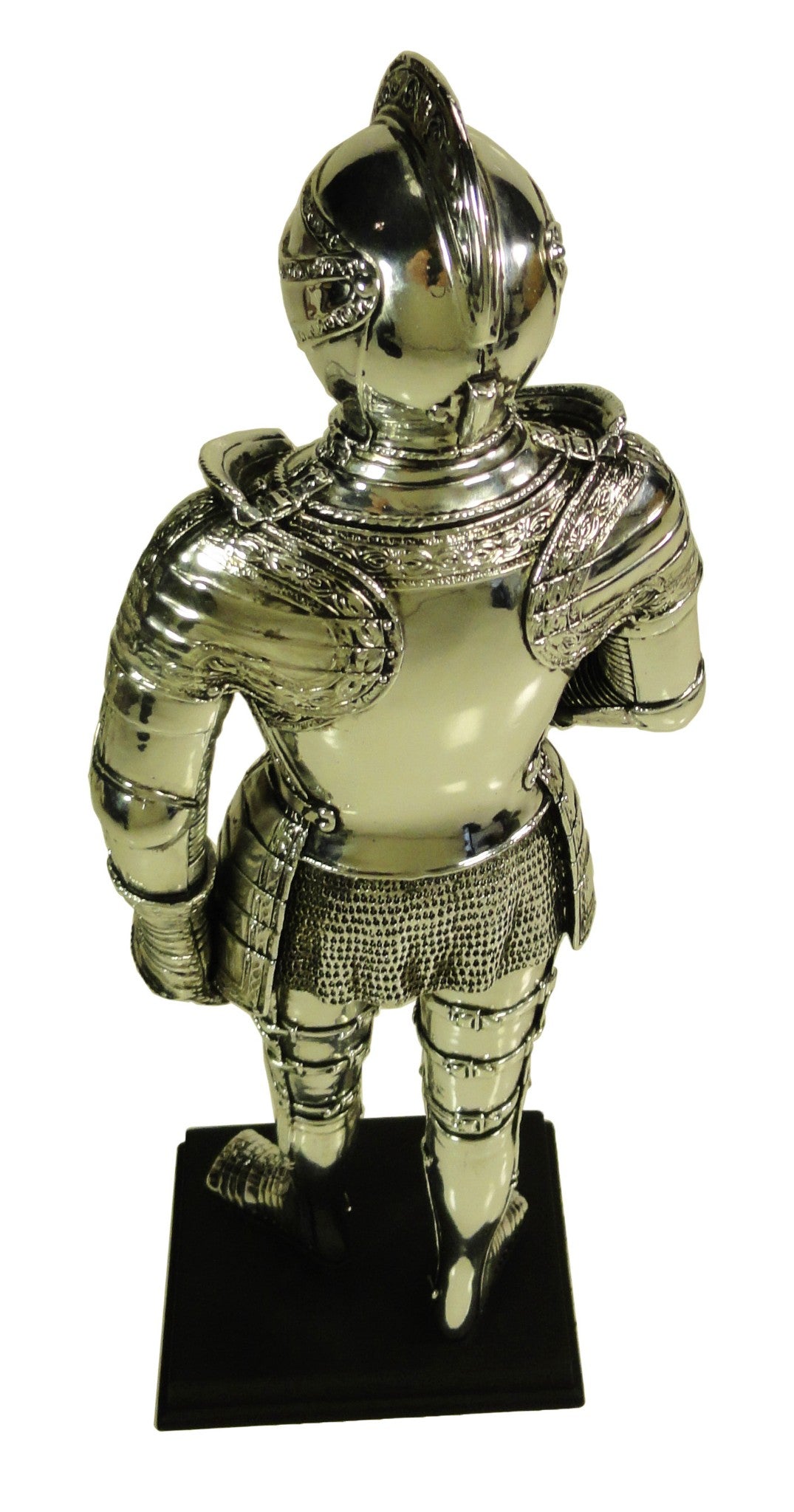 13" Medieval Times Crusades KNIGHT CHROME PLATED SWORDSMAN STATUE