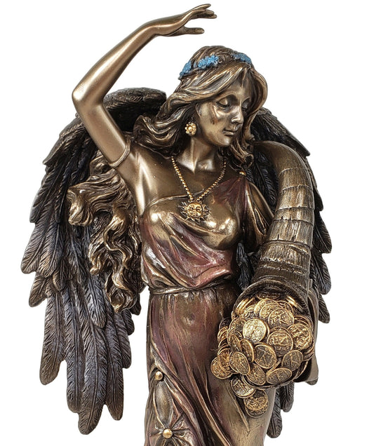 Veronese 12" Fortuna Roman Angel Goddess of Fortune & Luck Statue Bronze Finish