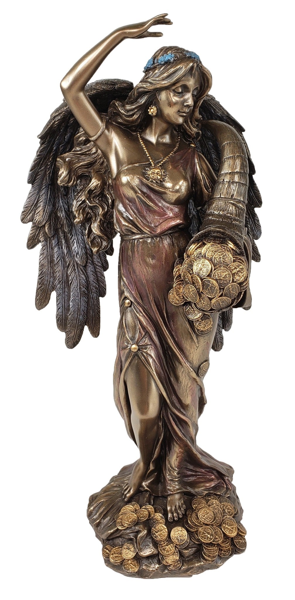 Veronese 12" Fortuna Roman Angel Goddess of Fortune & Luck Statue Bronze Finish