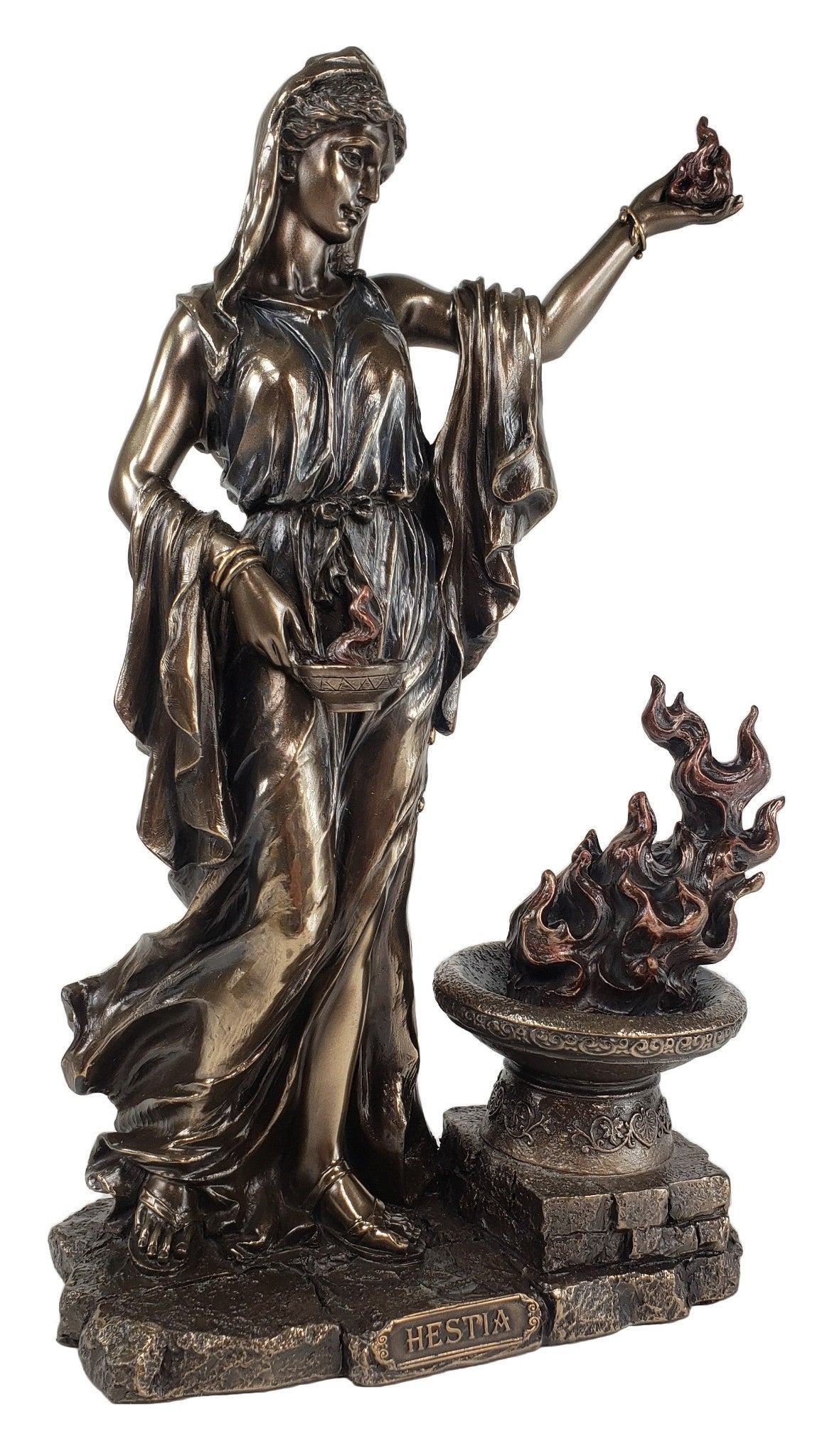 11" Hestia Greek Mythology Virgin Goddess of Hearth & Home Bronze Finish Statue