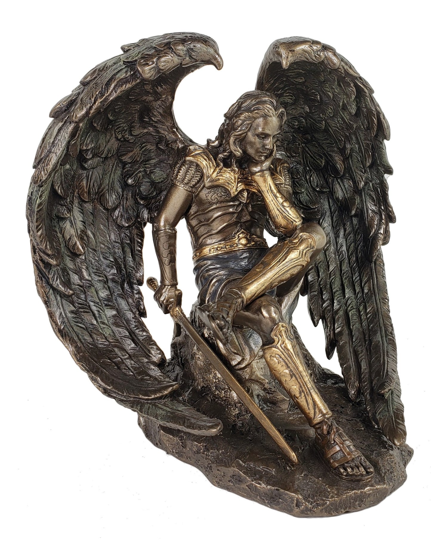 6 1/2" Lucifer the Fallen Archangel Devil Bronze Color Angel Statue