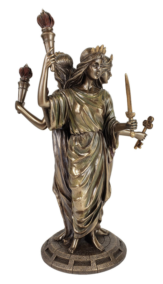 11 3/4" Hecate Greek Mythology Goddess of Magic & Witchcraft Statue Bronze Color