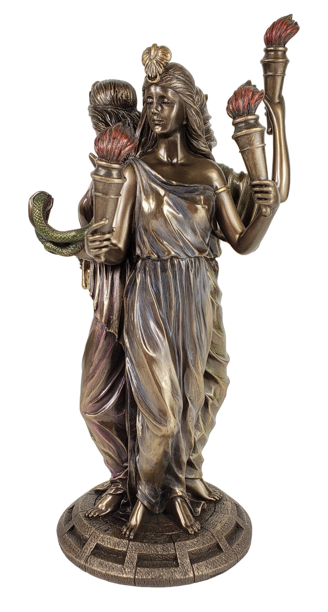 11 3/4" Hecate Greek Mythology Goddess of Magic & Witchcraft Statue Bronze Color