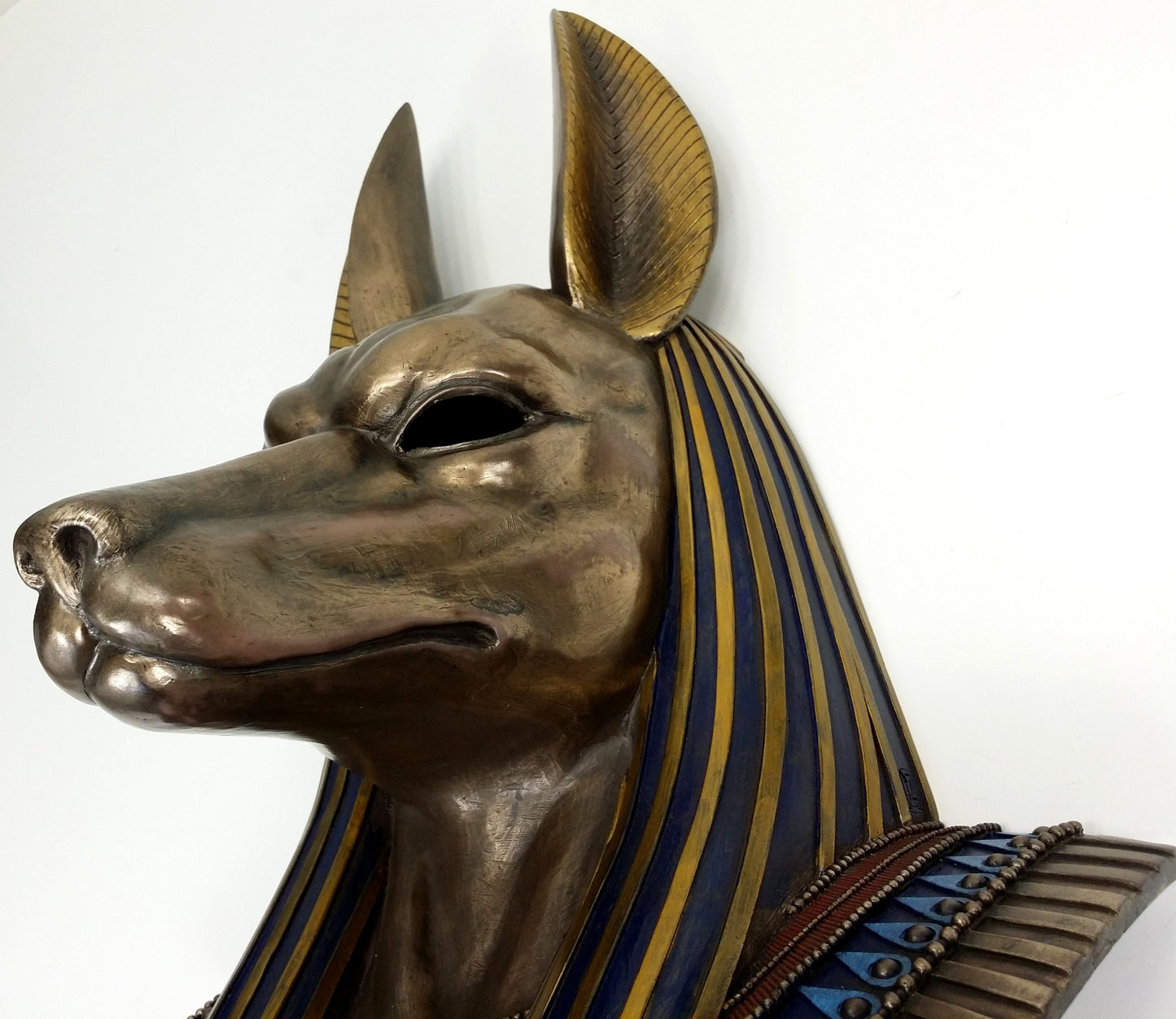 15 Inch Egyptian Anubis Jackal Wall Plaque Statue Antique Bronze Finish