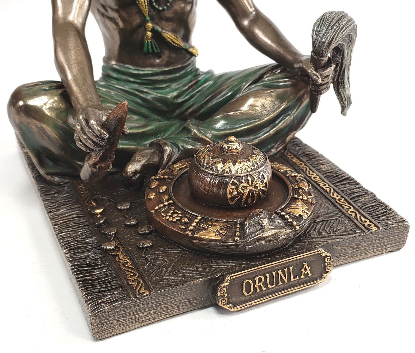 ORISHA ORUNLA Santeria God Destiny Divination African Statue Bronze Color Orula