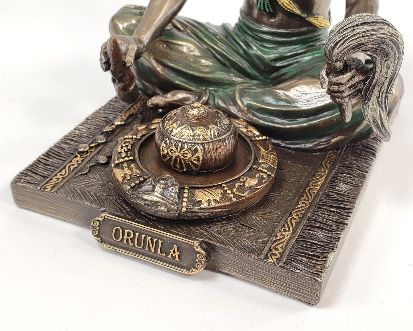 ORISHA ORUNLA Santeria God Destiny Divination African Statue Bronze Color Orula