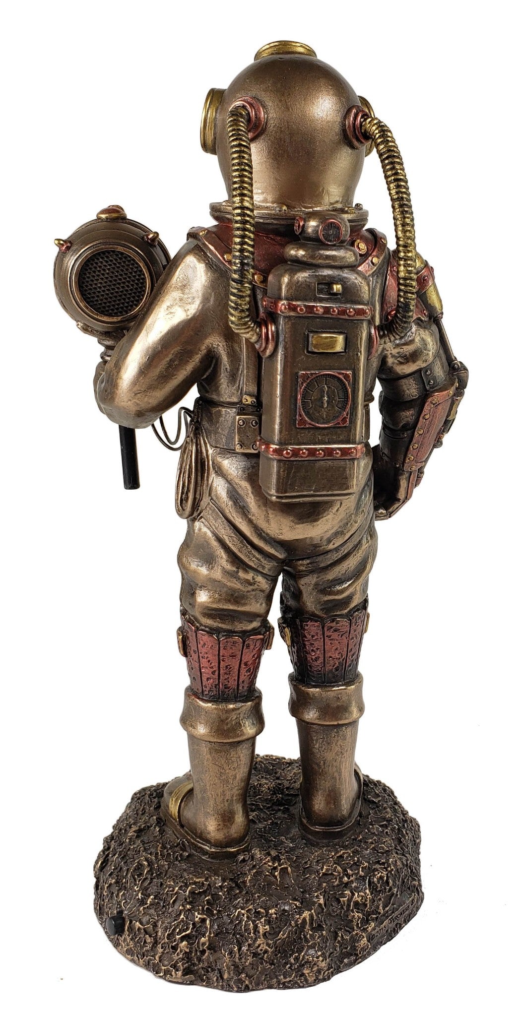 Steampunk Skeleton Diver in Diving Bell Helmet Suit Statue LED Table Night Light