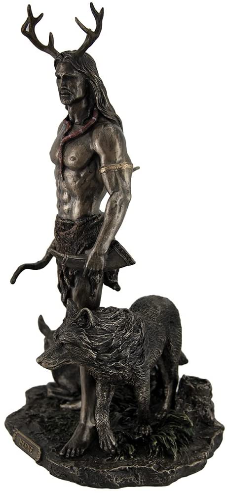 Herne The Hunter God of the Wild Hunt Pagan Ghost Statue Antique Bronze Color