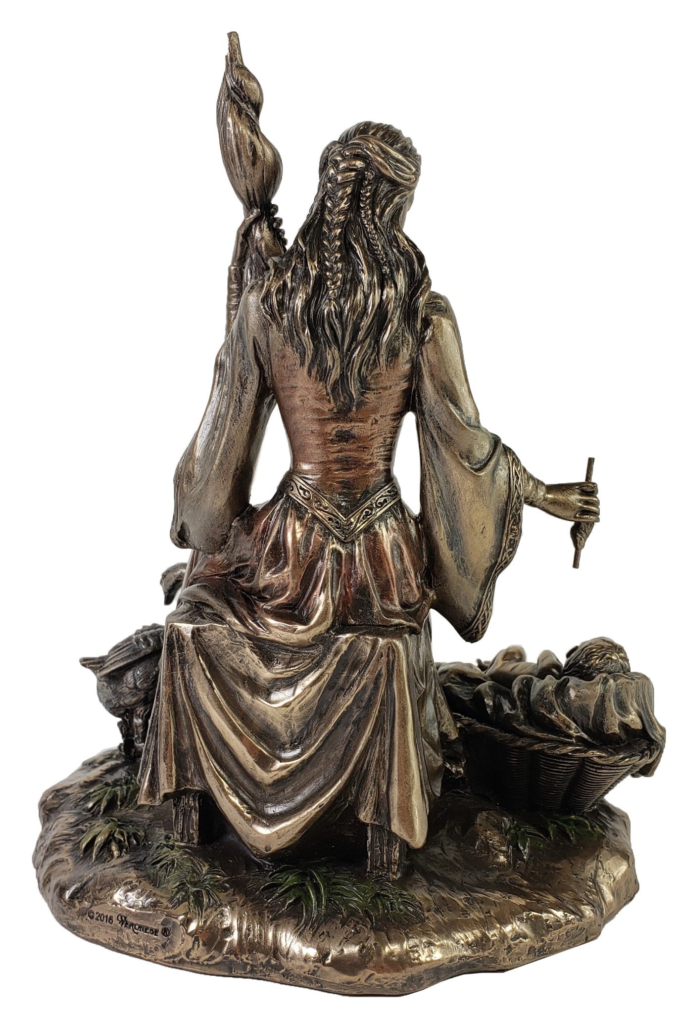 Frigga Sitting Viking Norse Mythology Goddess Love Marriage Statue Bronze Finish