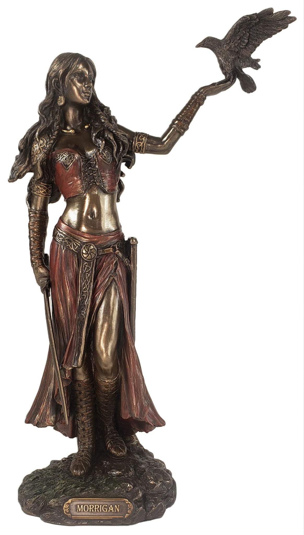 Veronese 11" Morrigan Celtic Raven Goddess of War and Death Statue Bronze Finish