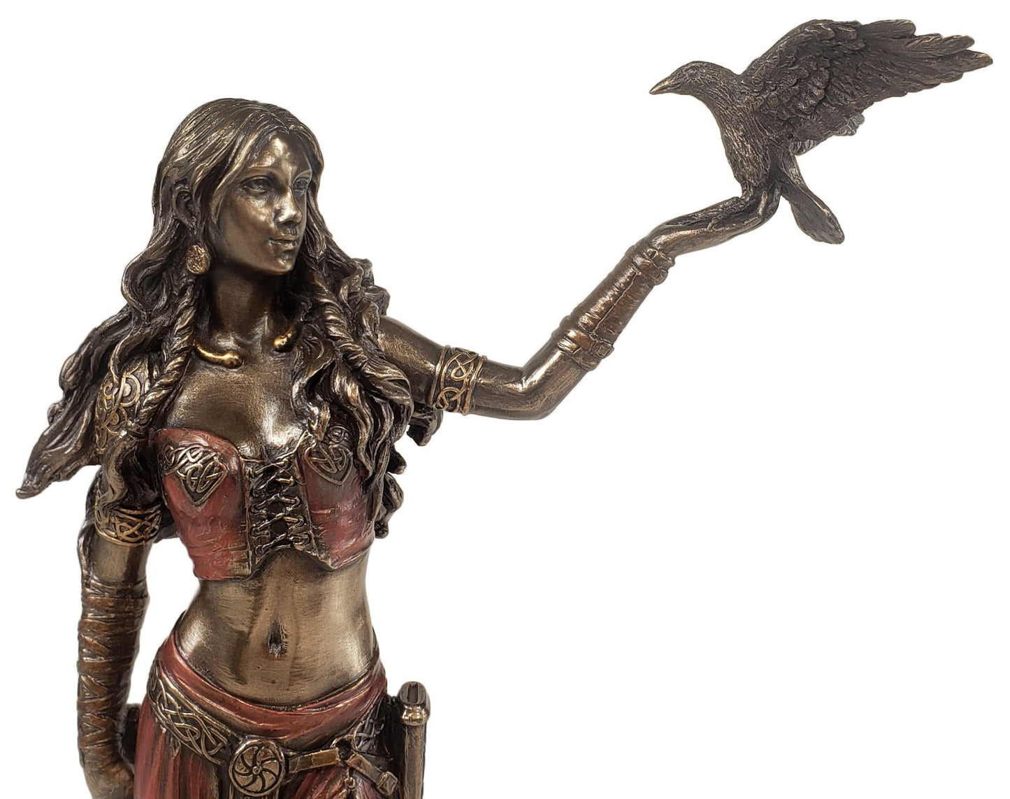 Veronese 11" Morrigan Celtic Raven Goddess of War and Death Statue Bronze Finish