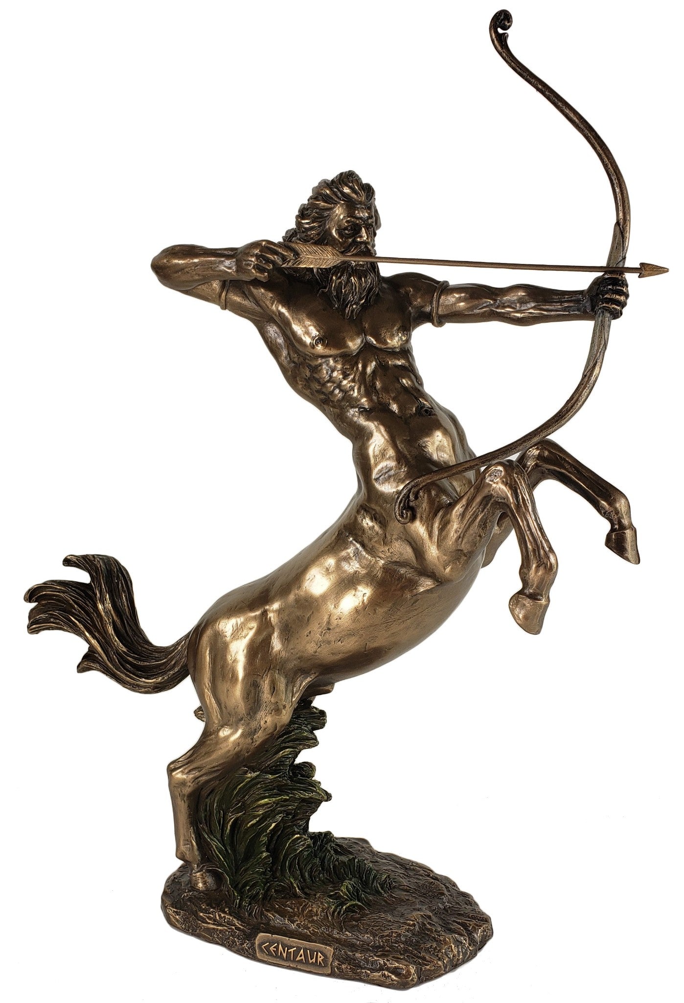 14" Centaur Shooting Bow Greek Mythology 1/2 Human & Horse Statue Bronze Clor