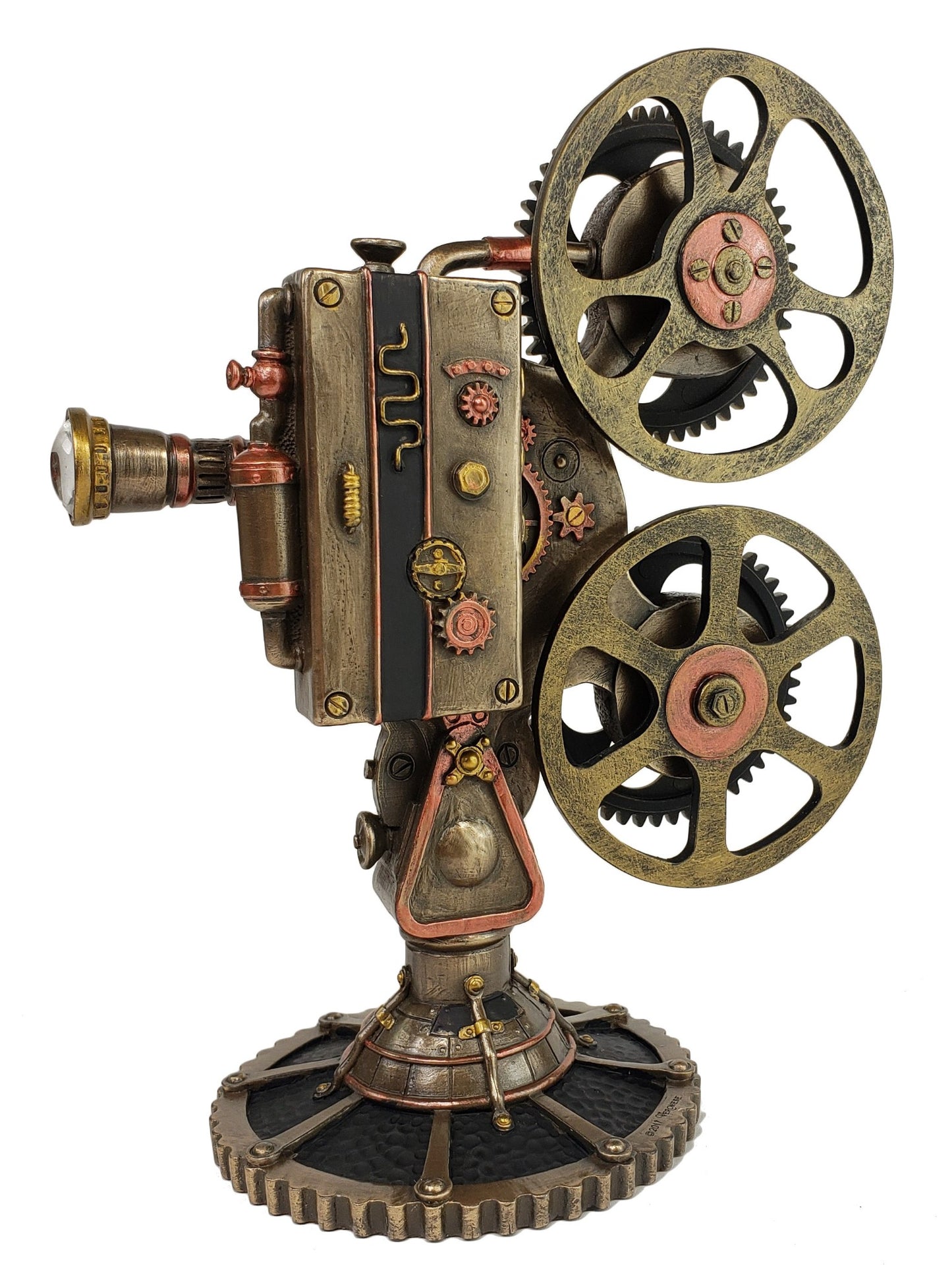 Steampunk Prop Film Projector Statue with LED Night Light