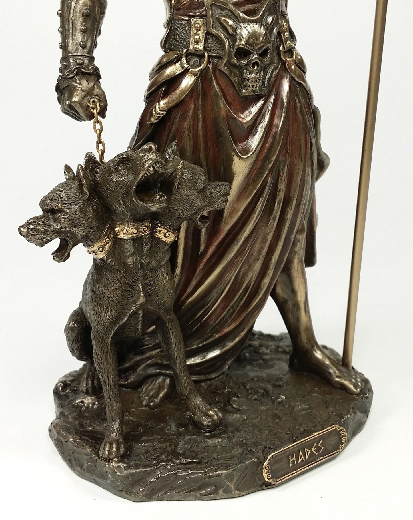 HADES Standing With CERBERUS Greek Mythology Underworld God Statue Bronze Color