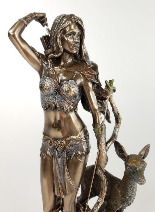 10" Artemis Greek Mythology Goddess of Hunt Moon Chastity Statue Bronze Finish