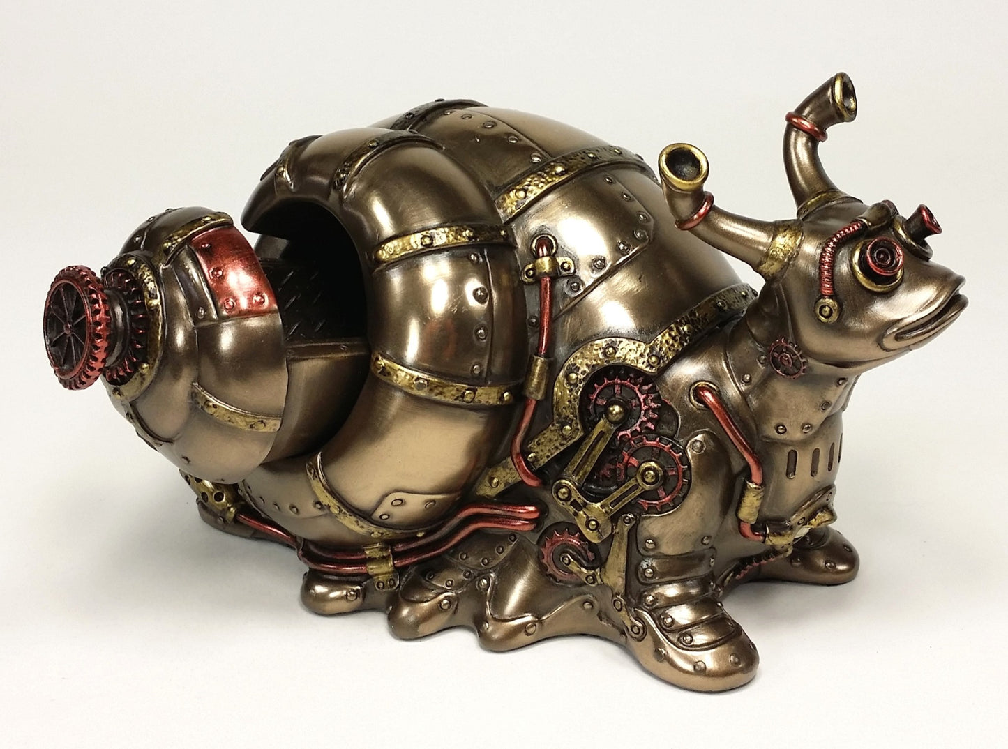 Veronese Steampunk Giant Land Snail Trinket Box Statue Bronze Finish