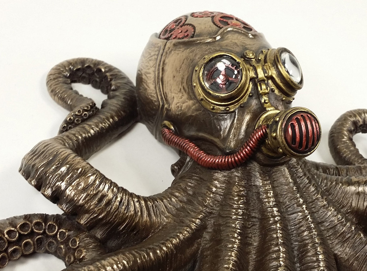 Nautical Steampunk Octopus Rebreather Wall Plaque Statue Bronze Finish