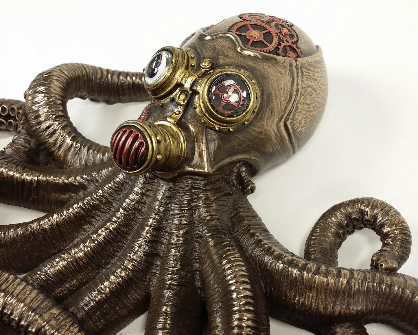 Nautical Steampunk Octopus Rebreather Wall Plaque Statue Bronze Finish