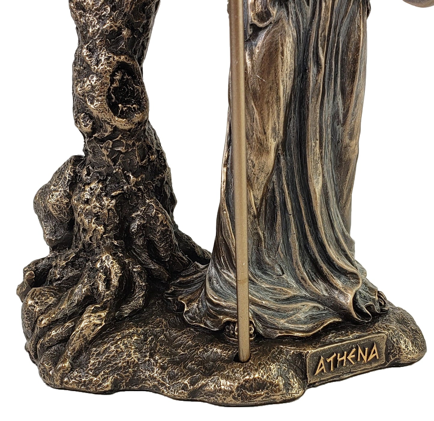 9.5" ATHENA Goddess of War Under Olive Tree Greek Mythology Statue Bronze Color